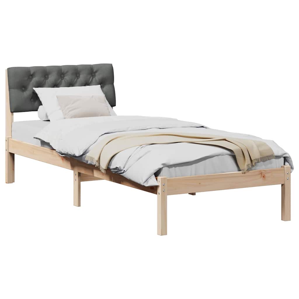Okvir kreveta smeđe i tamnosivo 75 x 190 cm Masivna borovina