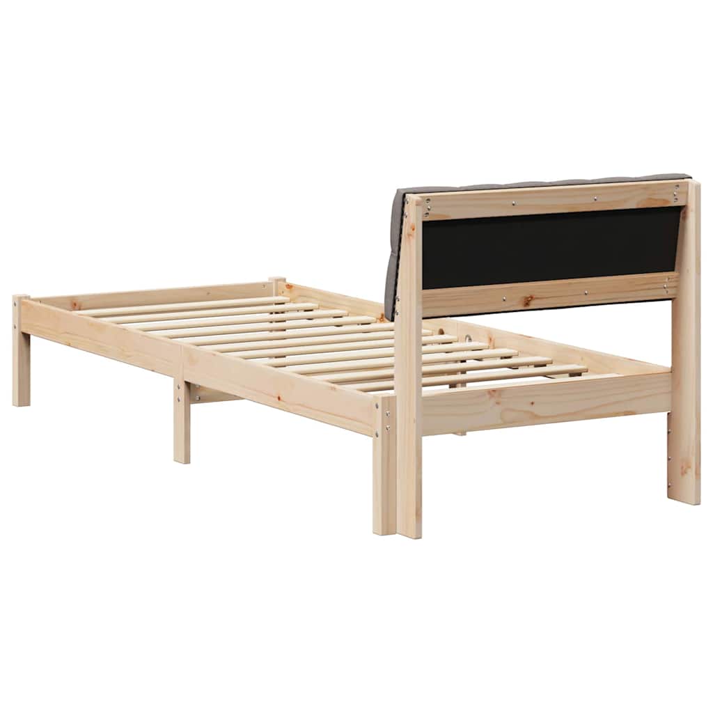 Okvir kreveta Smeđa i taupe 75 x 190 cm Masivna borovina