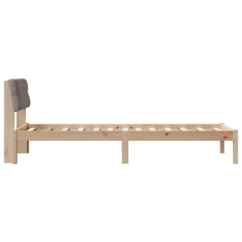Okvir kreveta Smeđa i taupe 75 x 190 cm Masivna borovina
