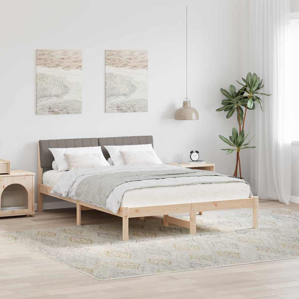 Okvir kreveta Smeđa i taupe 135 x 190 cm Masivna borovina