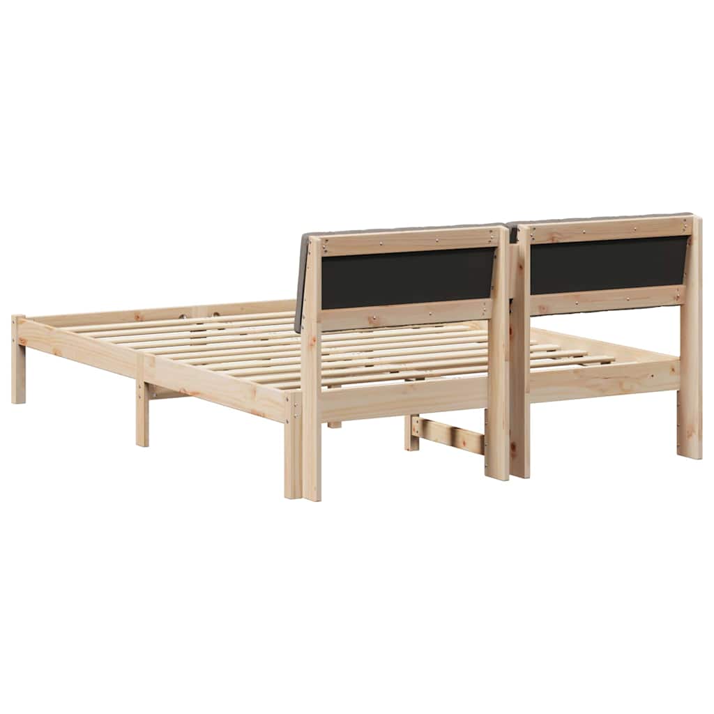 Okvir kreveta Smeđa i taupe 135 x 190 cm Masivna borovina