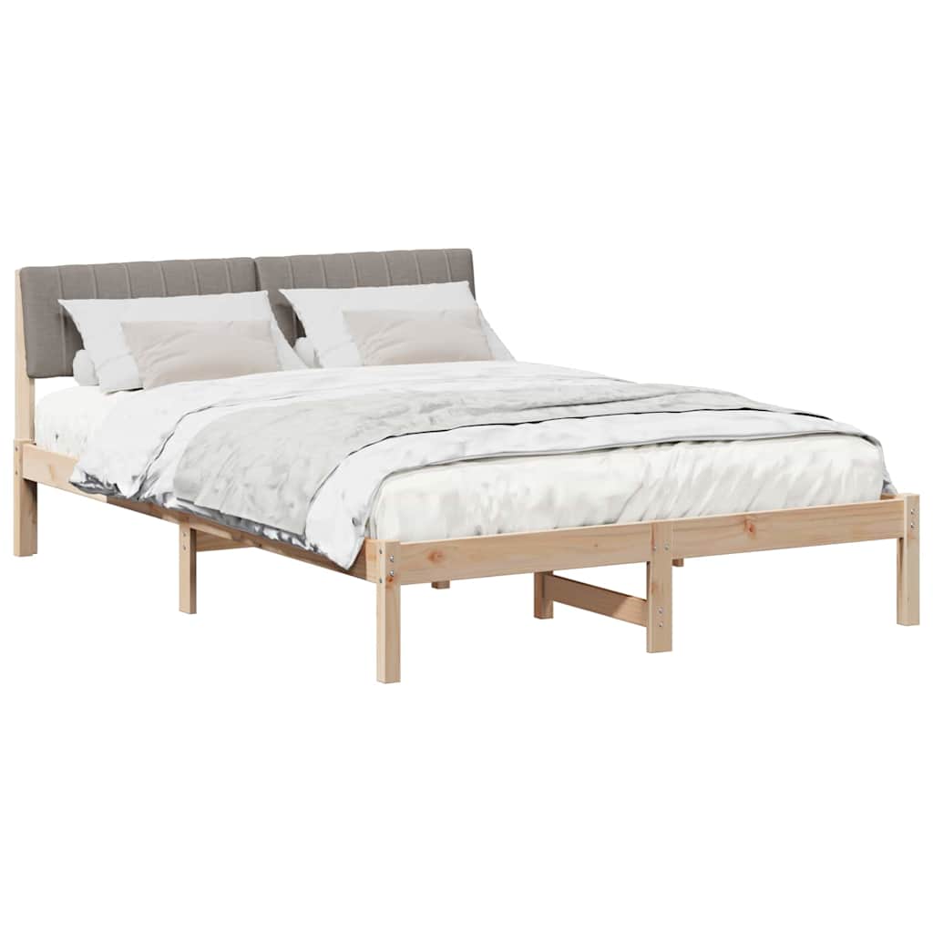 Okvir kreveta Smeđa i taupe 135 x 190 cm Masivna borovina