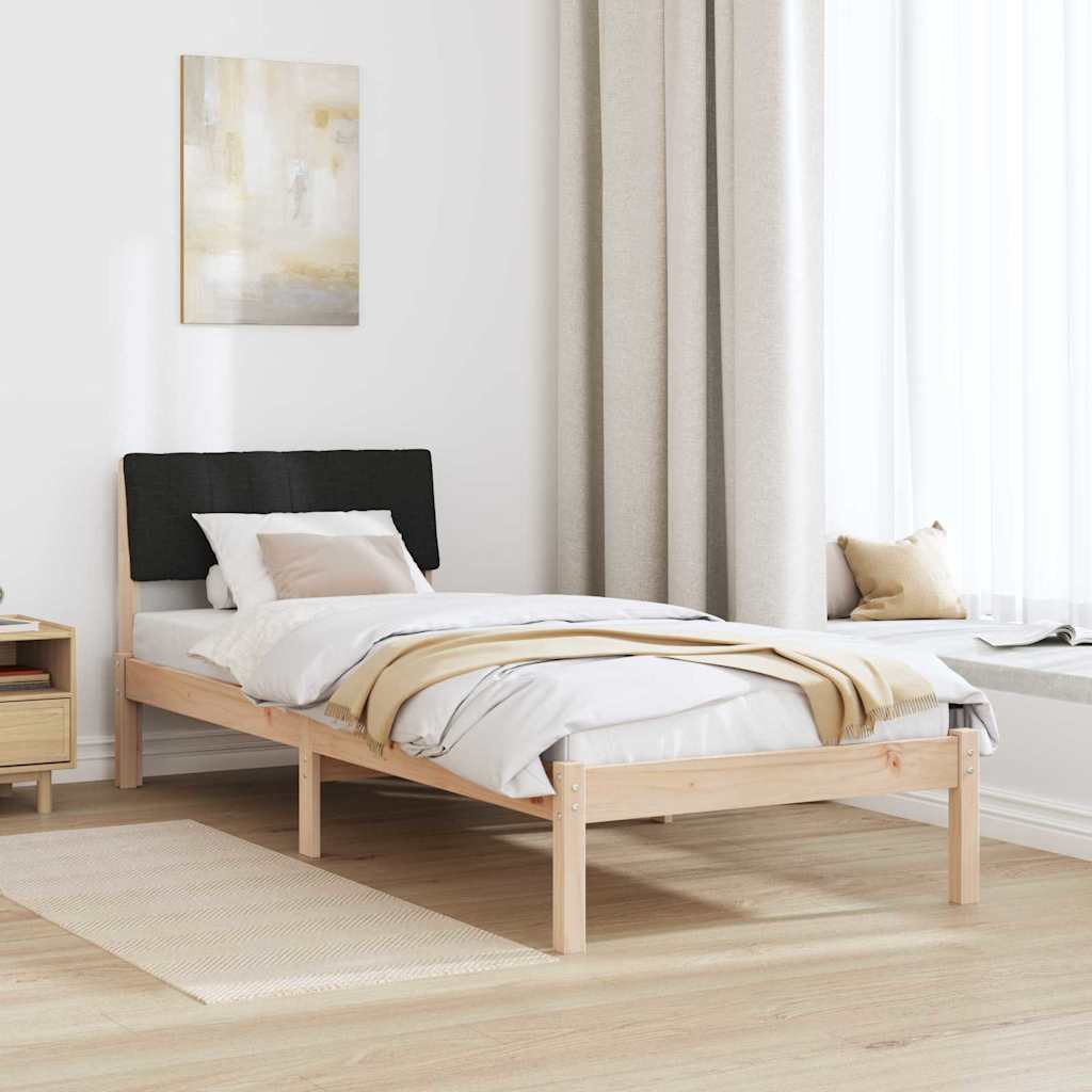 Okvir kreveta Smeđa i crna 75 x 190 cm Masivna borovina