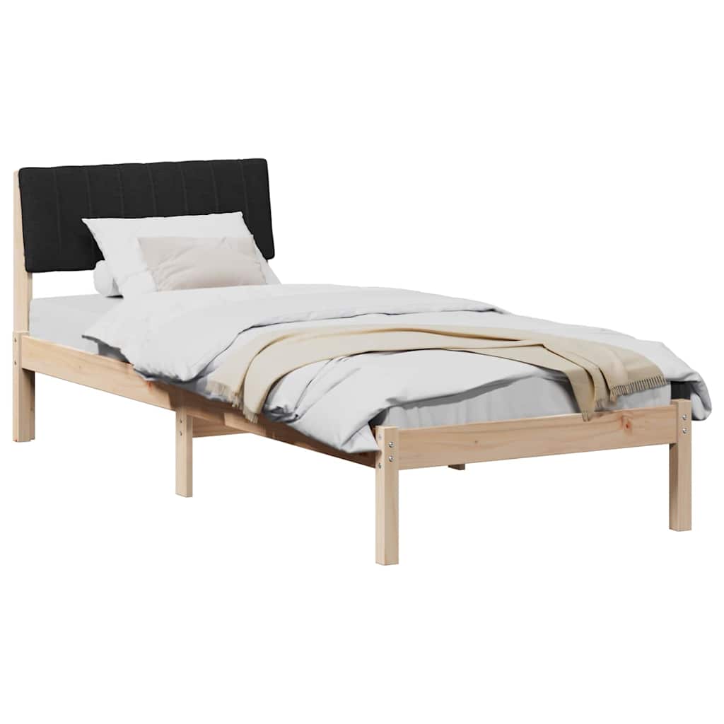 Okvir kreveta Smeđa i crna 75 x 190 cm Masivna borovina