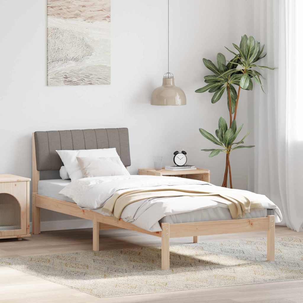 Okvir kreveta Smeđa i taupe 75 x 190 cm Masivna borovina