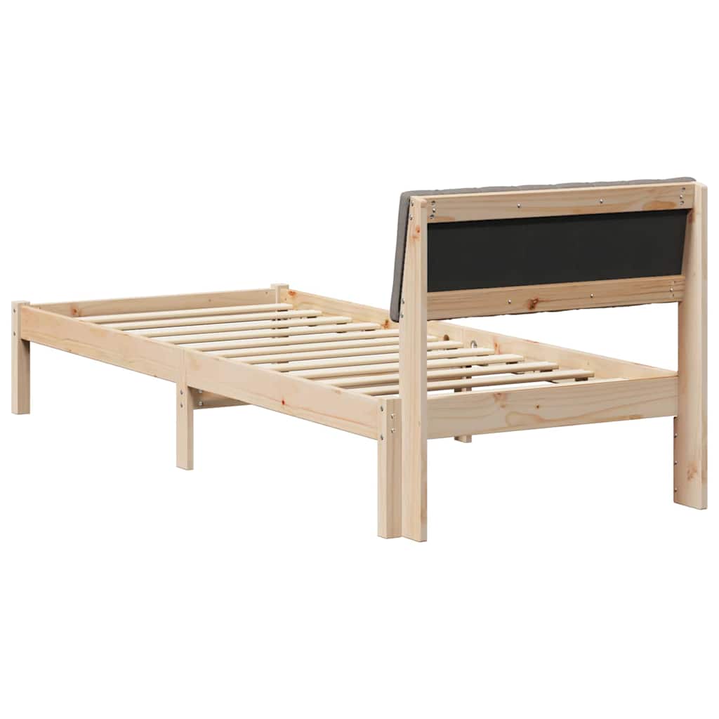 Okvir kreveta Smeđa i taupe 75 x 190 cm Masivna borovina