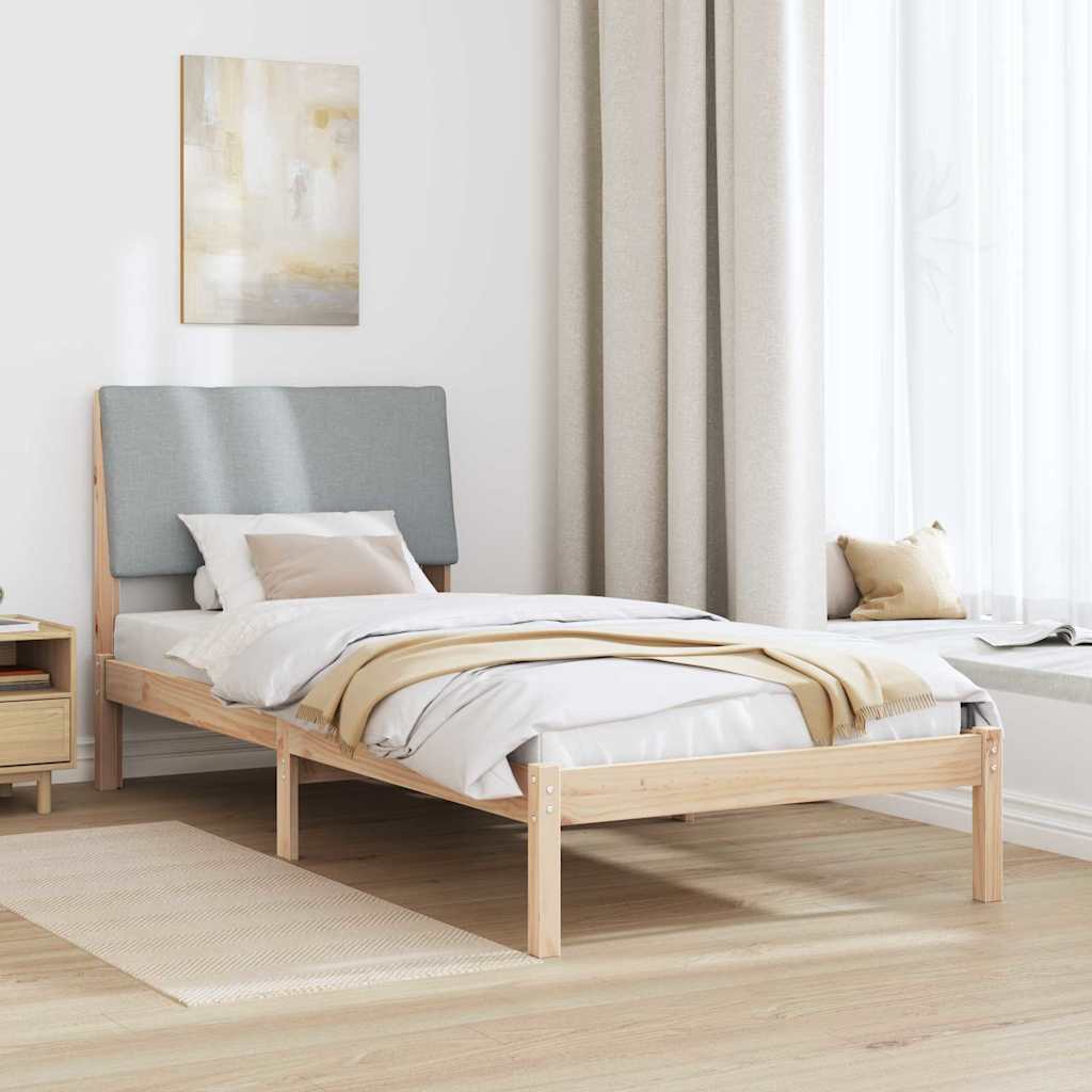 Okvir kreveta s uzglavljem Smeđa i svijetlo siva 100 x 200 cm