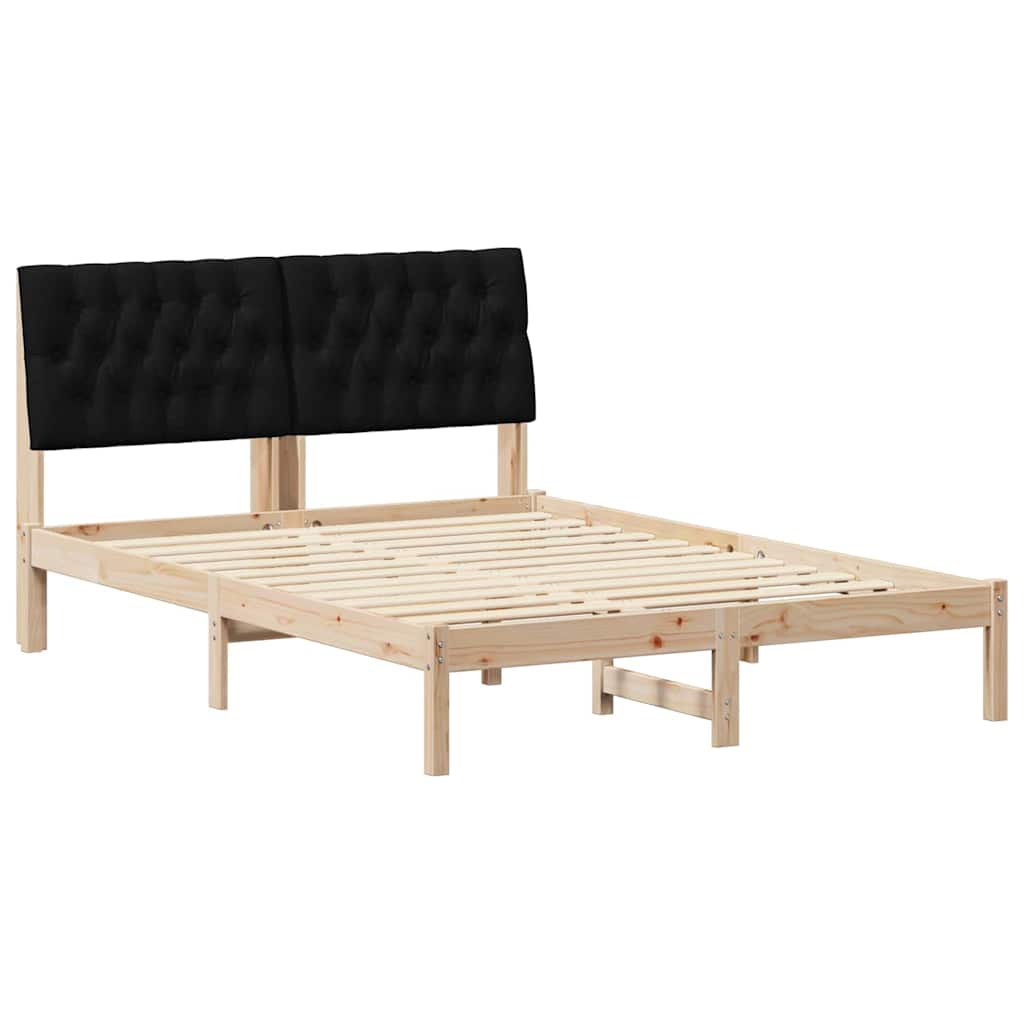 Krevetni okvir s tapiciranim uzglavljem Smeđa 135 x 190 cm