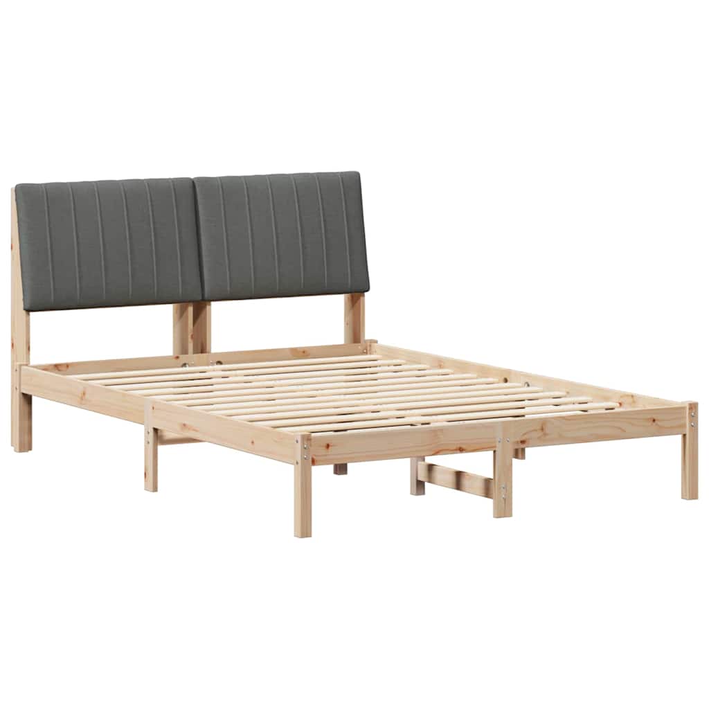 Krevetna konstrukcija Smeđa 135 x 190 cm Čvrsto borovo drvo