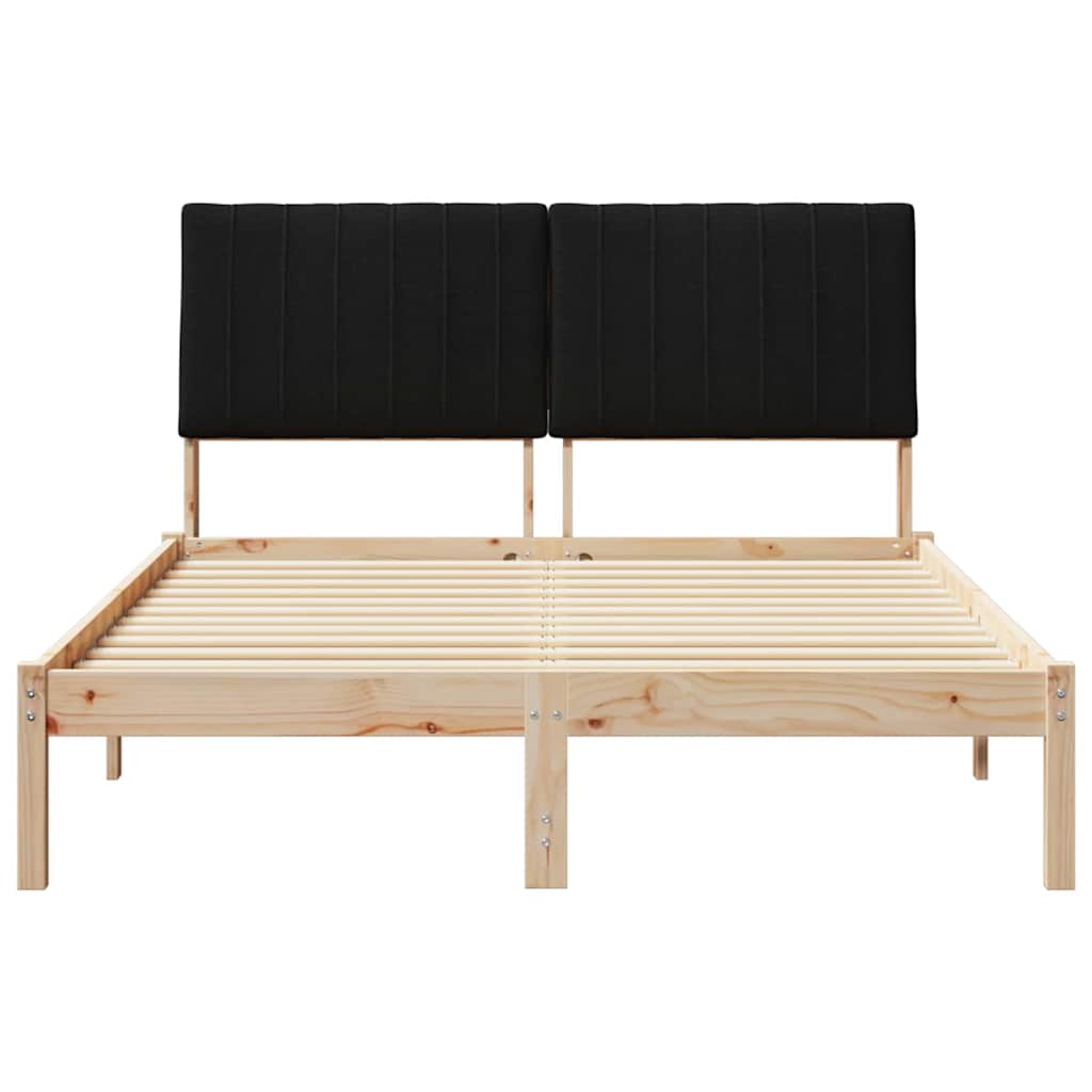 Krevetna konstrukcija Smeđa 135 x 190 cm Čvrsto borovo drvo