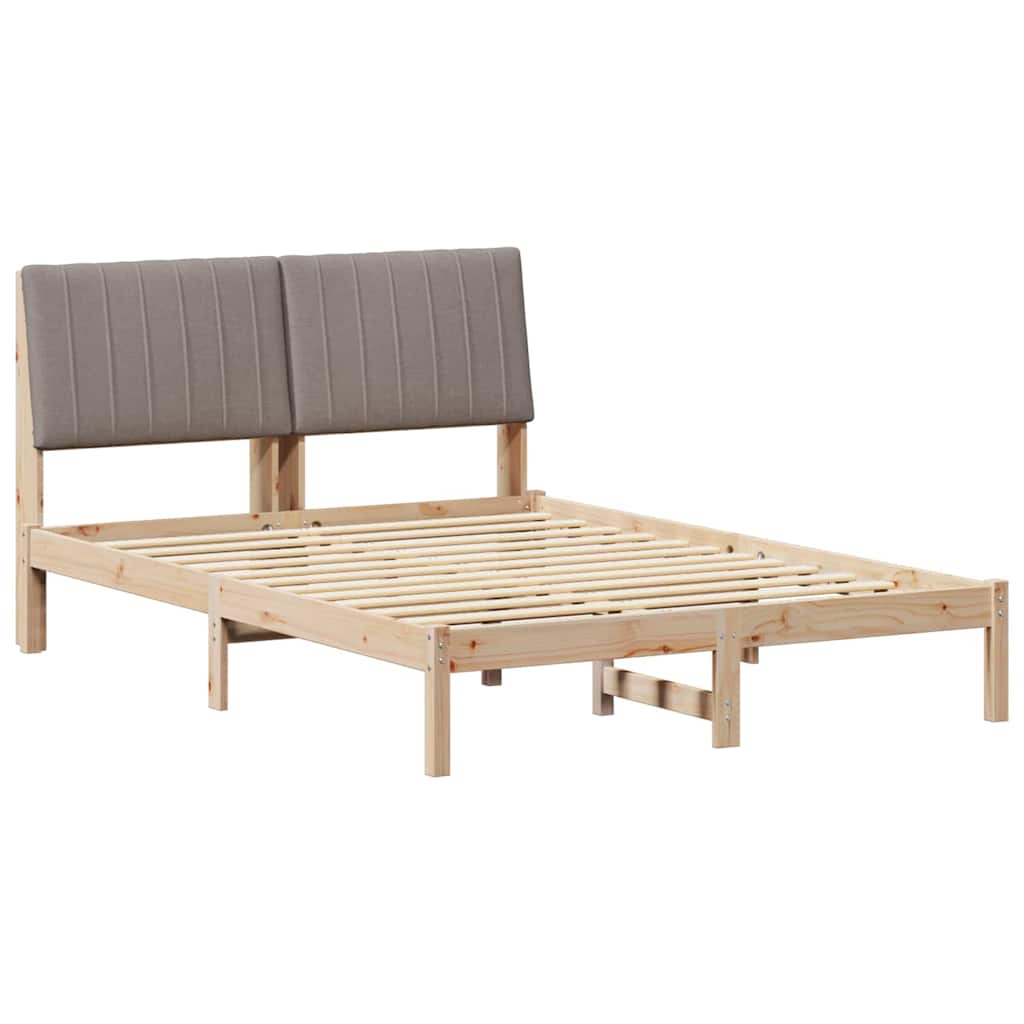 Krevetna konstrukcija Smeđa 135 x 190 cm Čvrsto borovo drvo