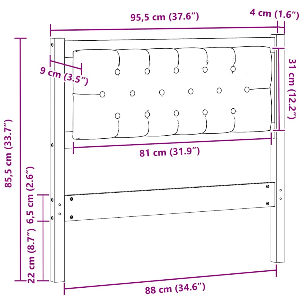 Uzglavlje Ostalo Smeđa i taupe 90 cm Masivna borovina