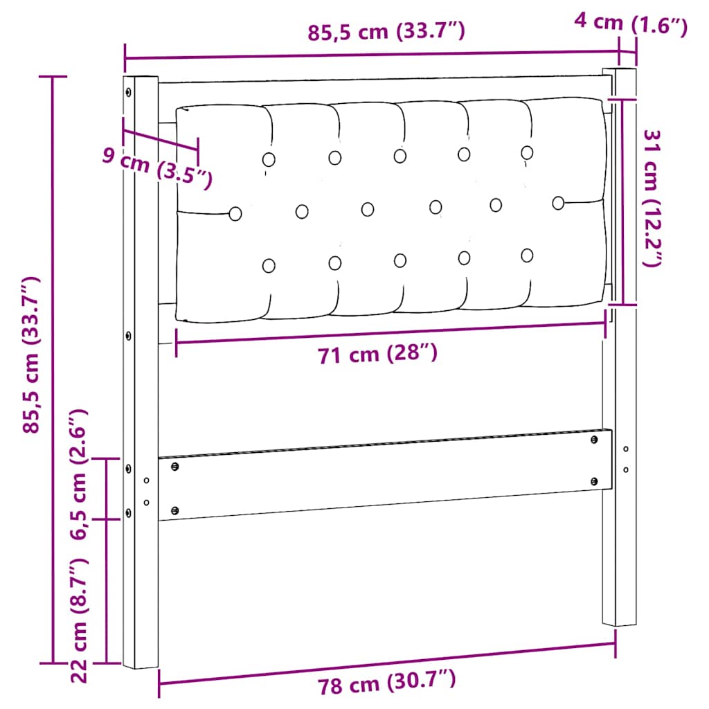 Uzglavlje Ostalo Smeđa i taupe 80 cm Masivna borovina