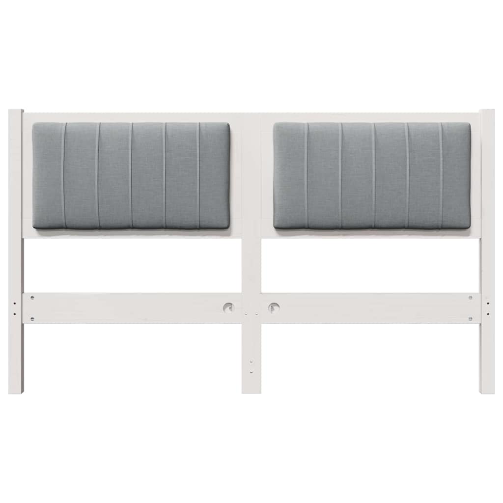 Tapecirani uzglavlje Bijelo 140 cm Čvrsto borovo drvo
