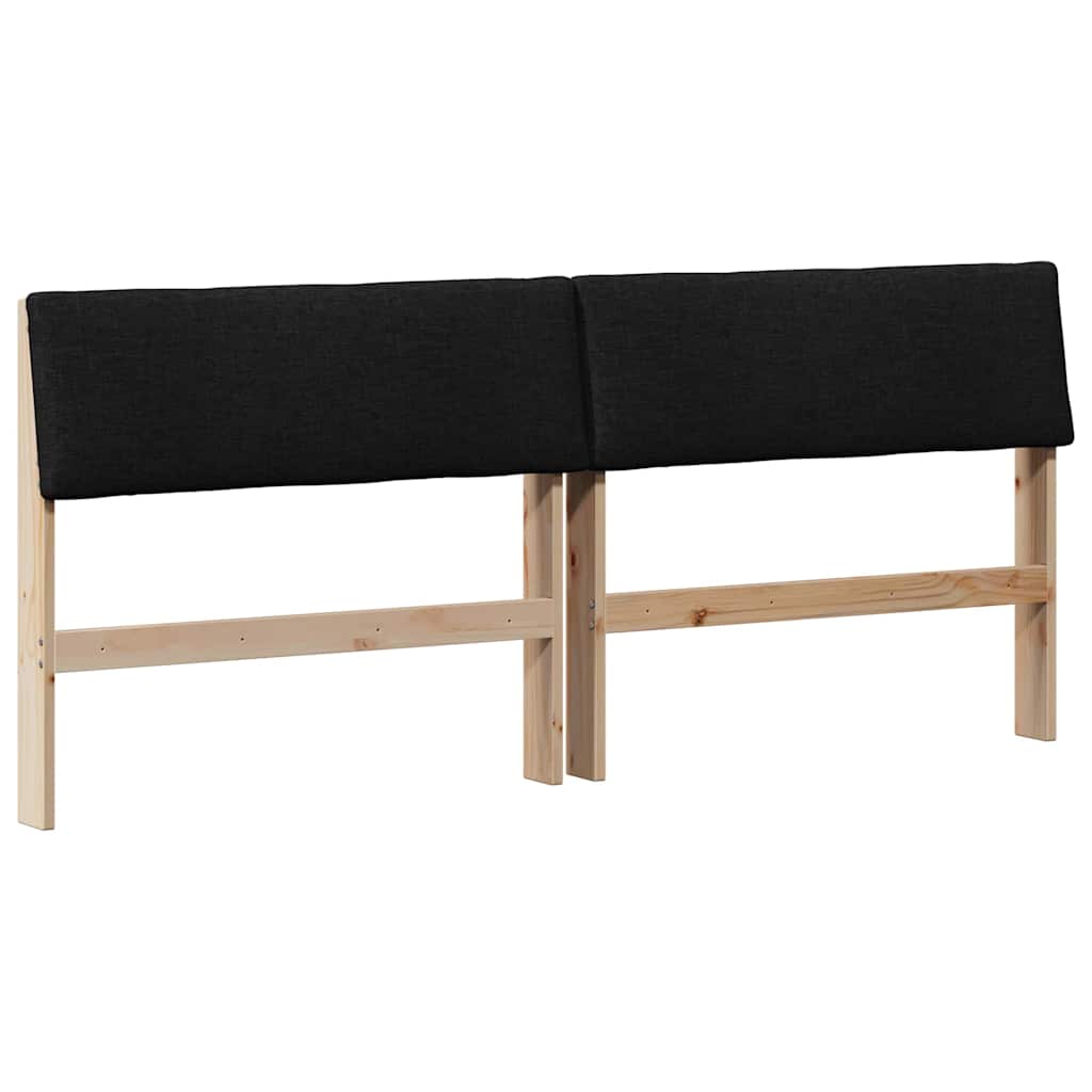 Tapecirani uzglavlje Crna 180 cm Čvrsto borovo drvo