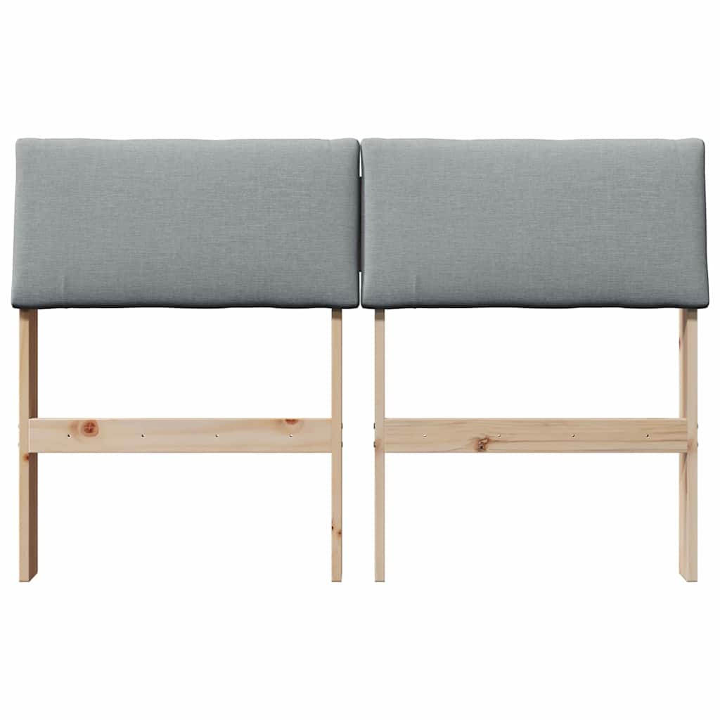 Tapecirani uzglavlje Svijetlo siva 120 cm Čvrsto borovo drvo