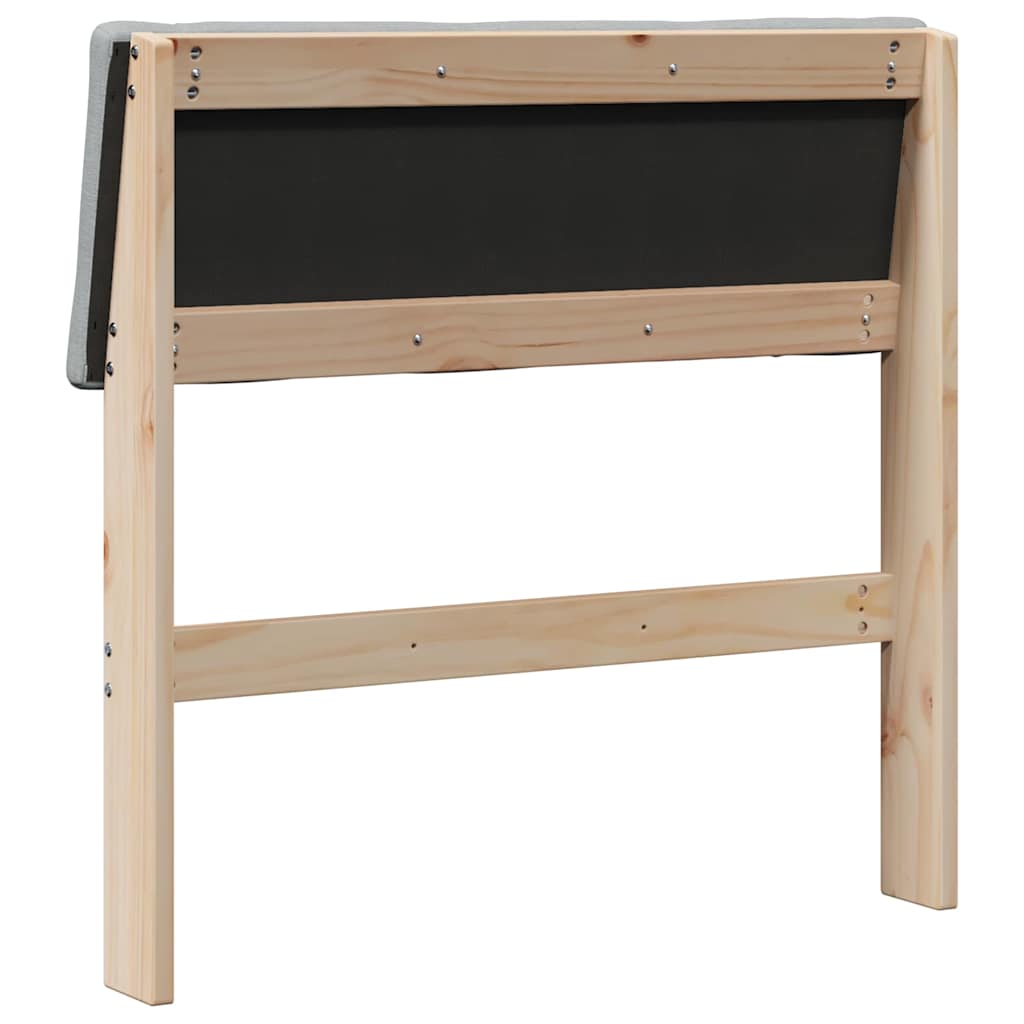 Tapecirani uzglavlje Svijetlo siva 75 cm Čvrsto borovo drvo