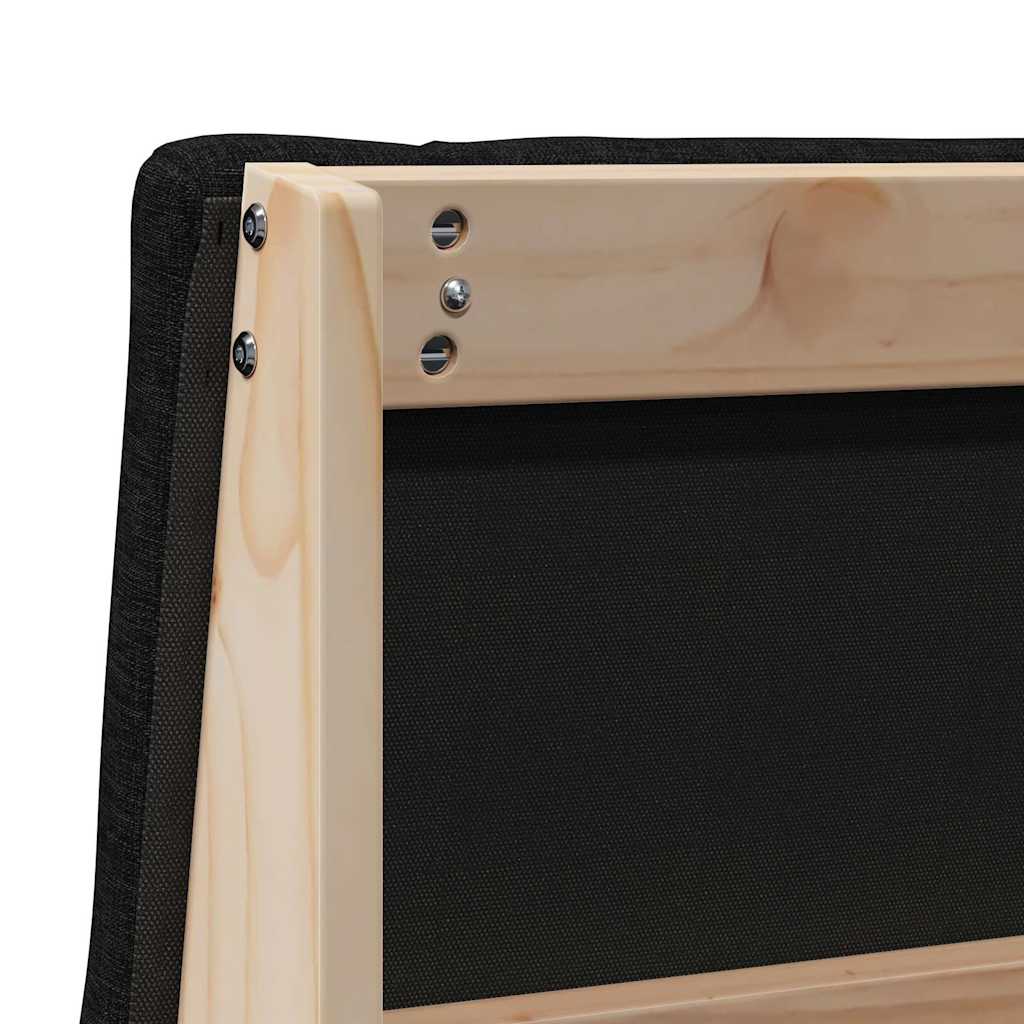 Tapecirani uzglavlje Crna 75 cm Čvrsto borovo drvo