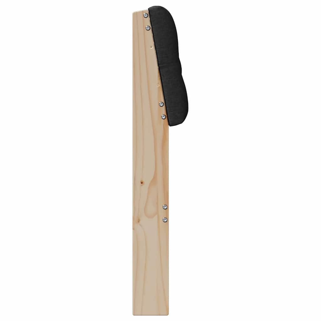 Tapecirani uzglavlje Crna 180 cm Čvrsto borovo drvo