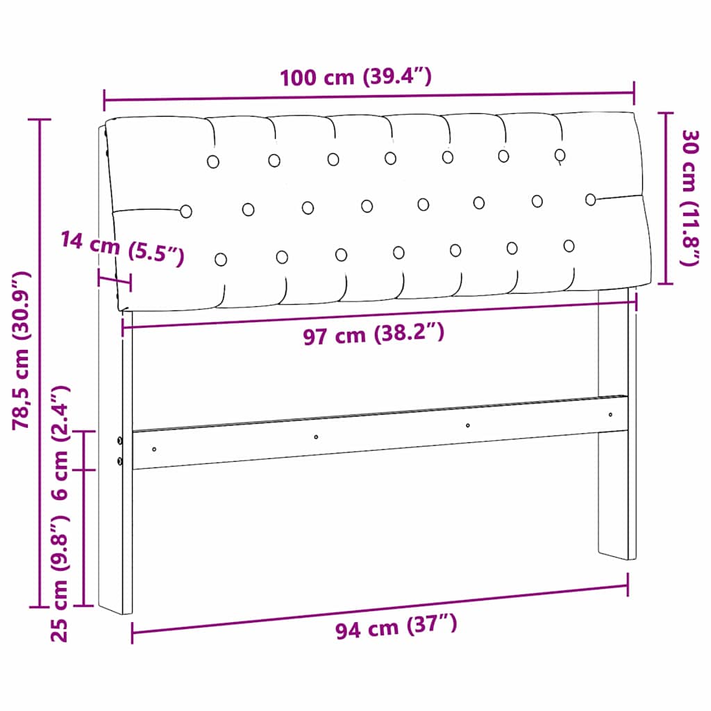 Tapecirani uzglavlje Svijetlo siva 100 cm Čvrsto borovo drvo