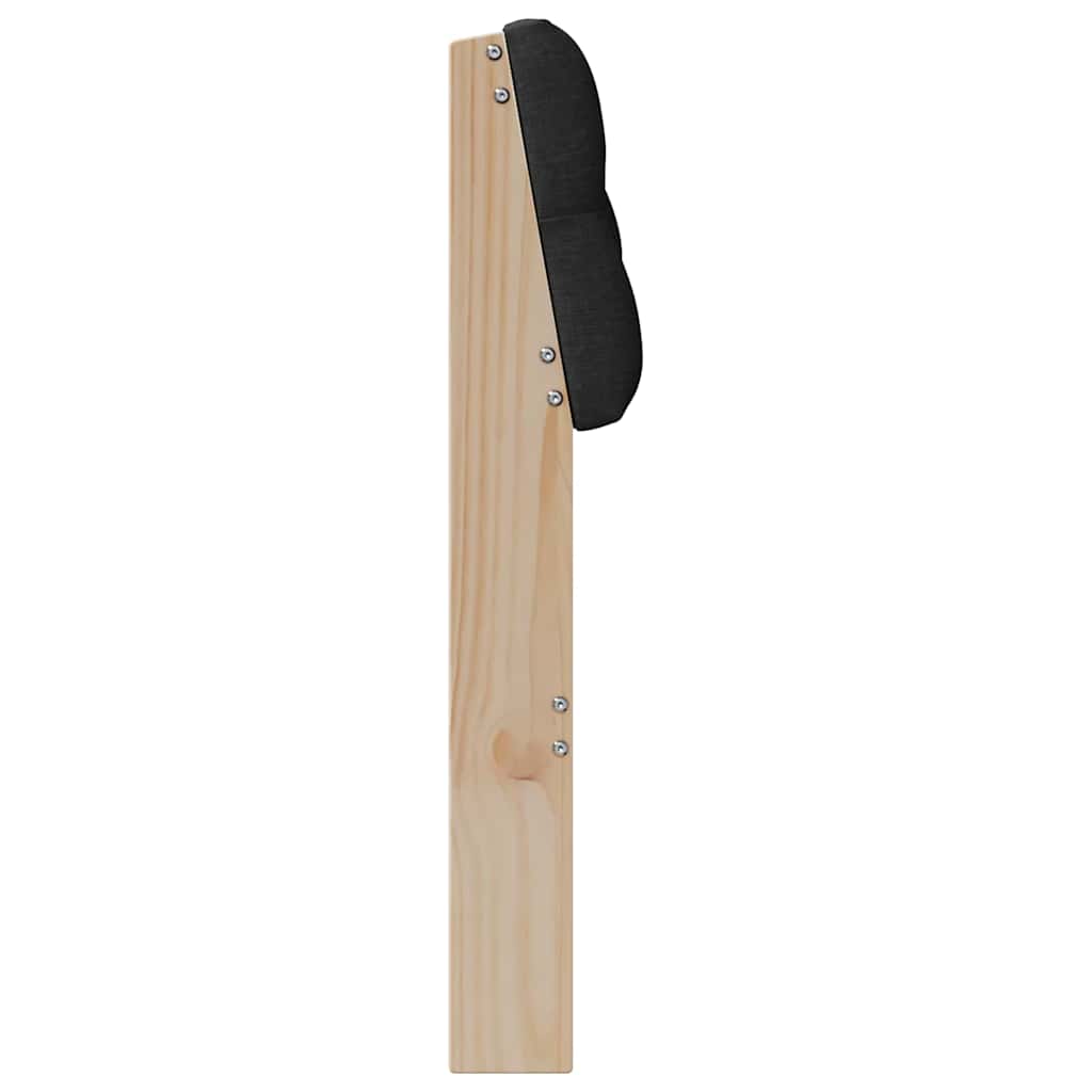 Tapecirani uzglavlje Crna 80 cm Čvrsto borovo drvo