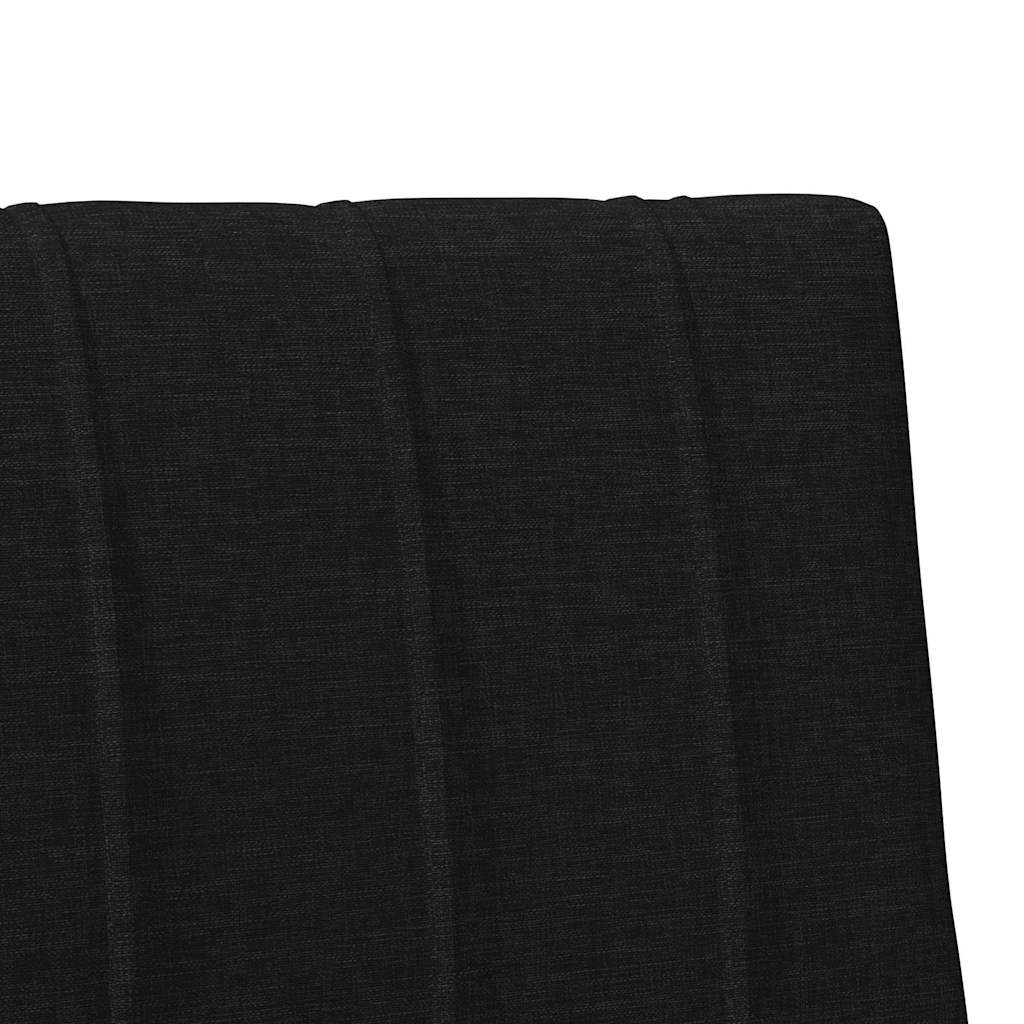 Tapecirani uzglavlje Crna 90 cm Čvrsto borovo drvo