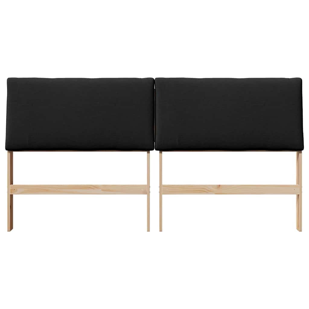 Tapecirani uzglavlje Crna 180 cm Čvrsto borovo drvo