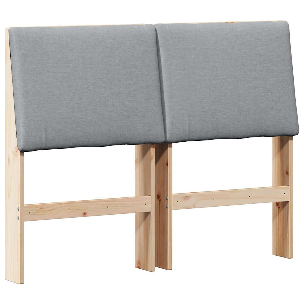 Tapecirani uzglavlje Svijetlo siva 120 cm Čvrsto borovo drvo