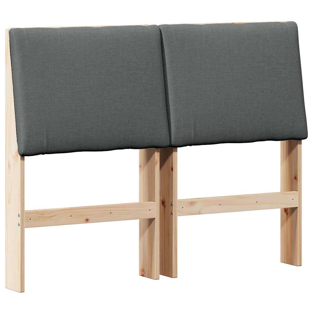 Tapecirani uzglavlje Tamno siva 120 cm Čvrsto borovo drvo