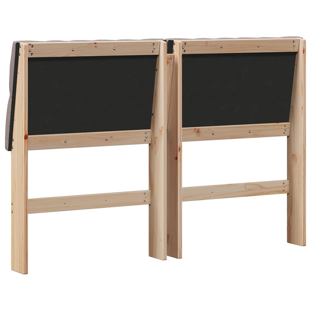 Tapecirani uzglavlje Sivo-smeđa 140 cm Čvrsto borovo drvo