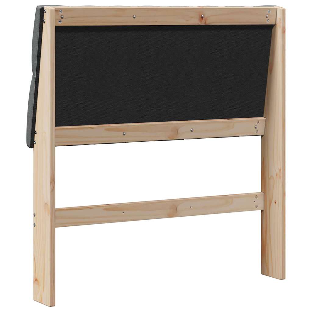 Tapecirani uzglavlje Tamno siva 90 cm Čvrsto borovo drvo