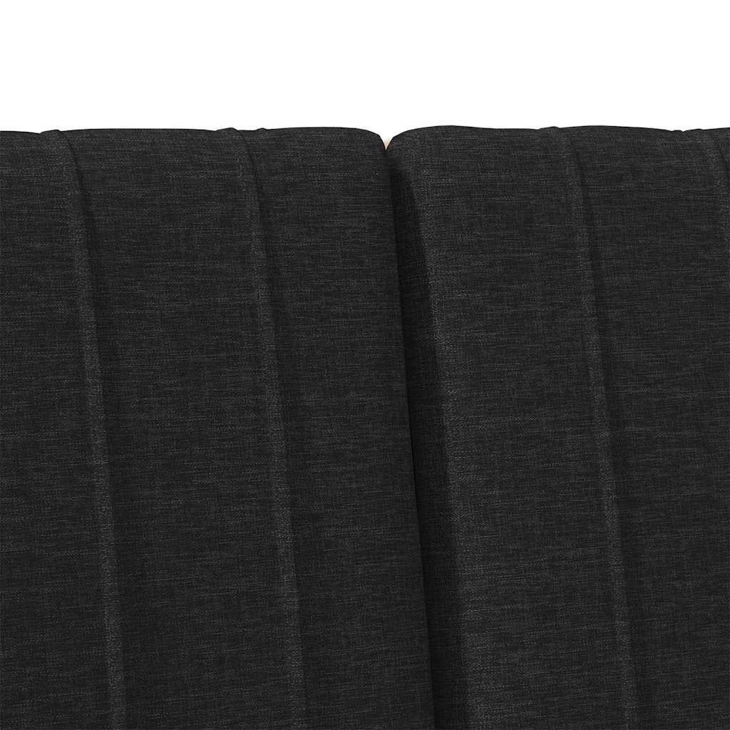 Tapecirani uzglavlje Crna 120 cm Čvrsto borovo drvo