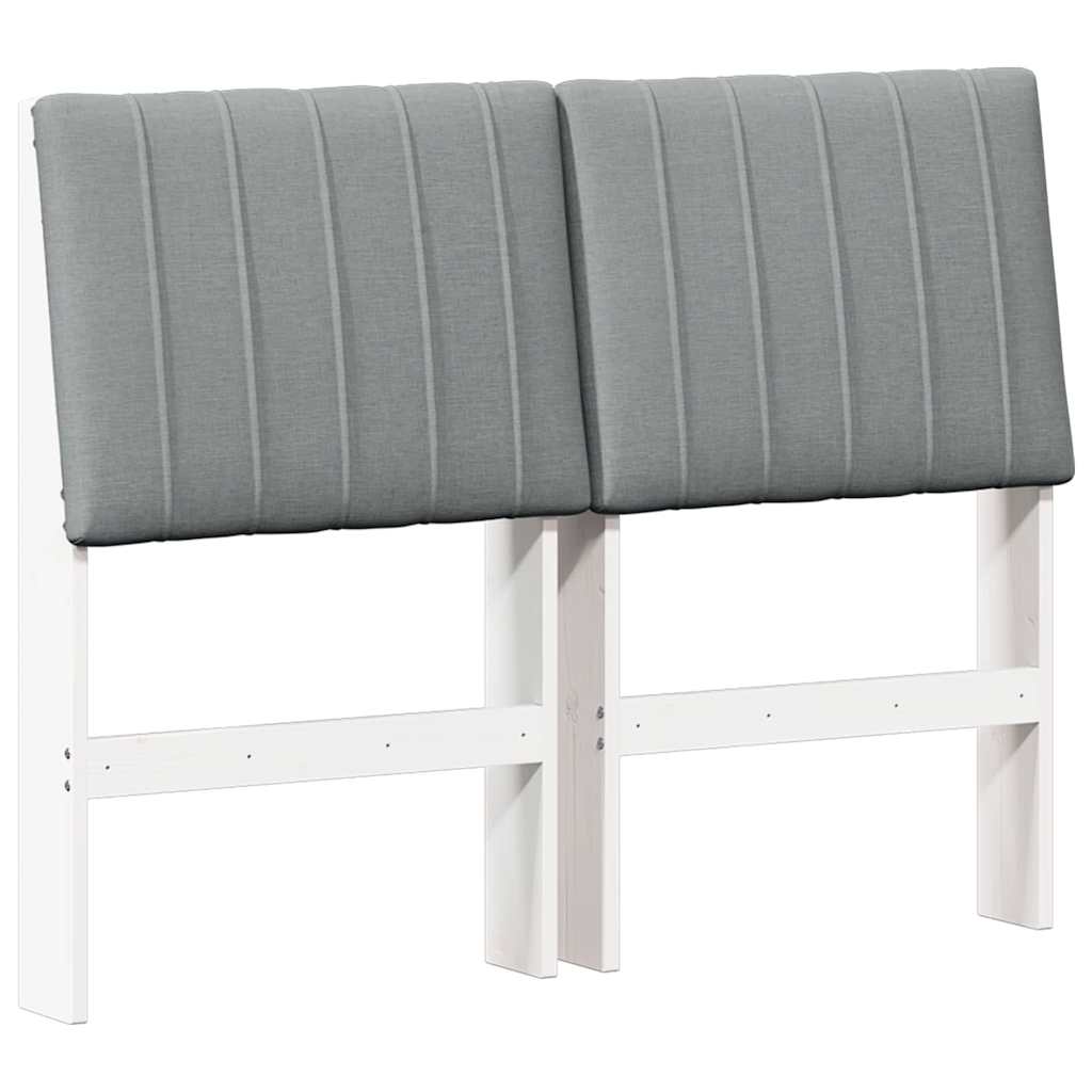 Tapecirani uzglavlje Svijetlo siva 120 cm Čvrsto borovo drvo
