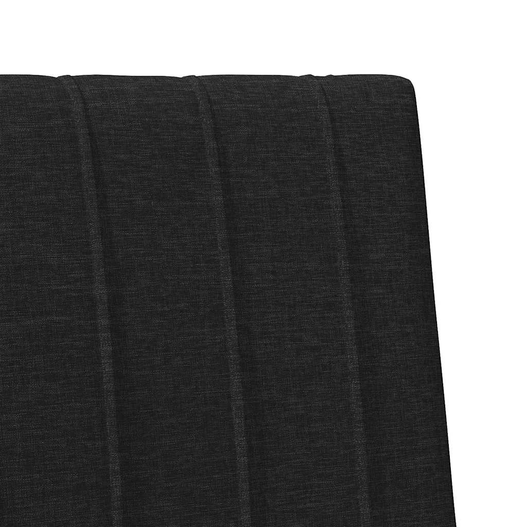 Tapecirani uzglavlje Crna 90 cm Čvrsto borovo drvo