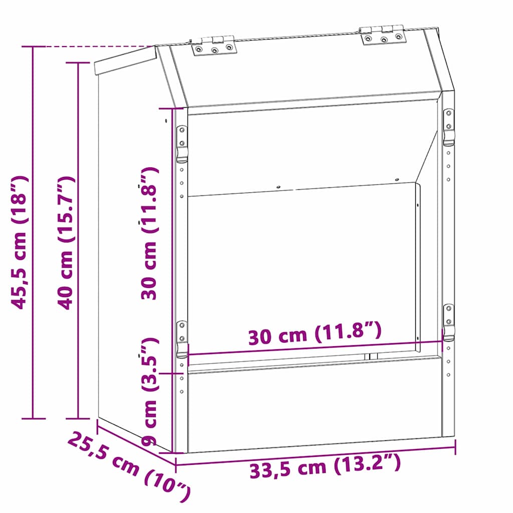 Hranilica za zečeve Crna 64.5 x 25.5 x 45.5 cm
