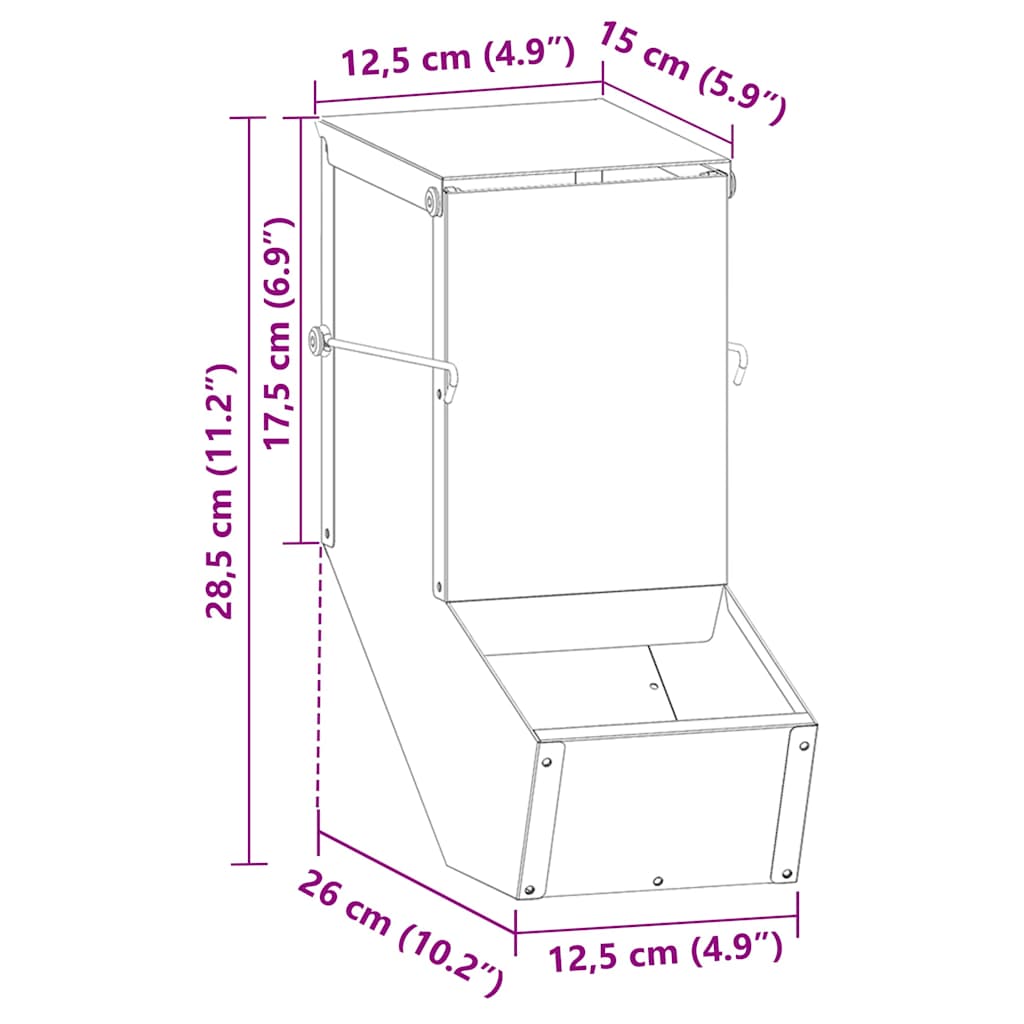 Hranilica za zečeve Crna 12,5 x 26 x 28,5 cm