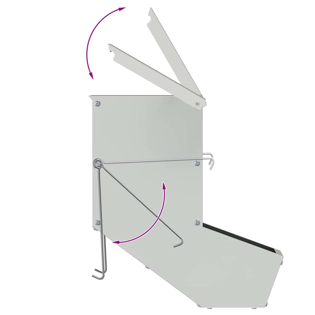 Hranilica za zečeve Srebrno 17,5 x 26 x 28,5 cm Cinkani čelik