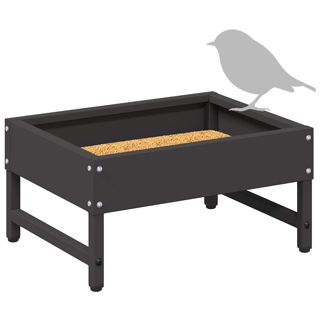 Feeder za ptice Crna 80 x 28 x 13.5 cm Hladno valjani čelik