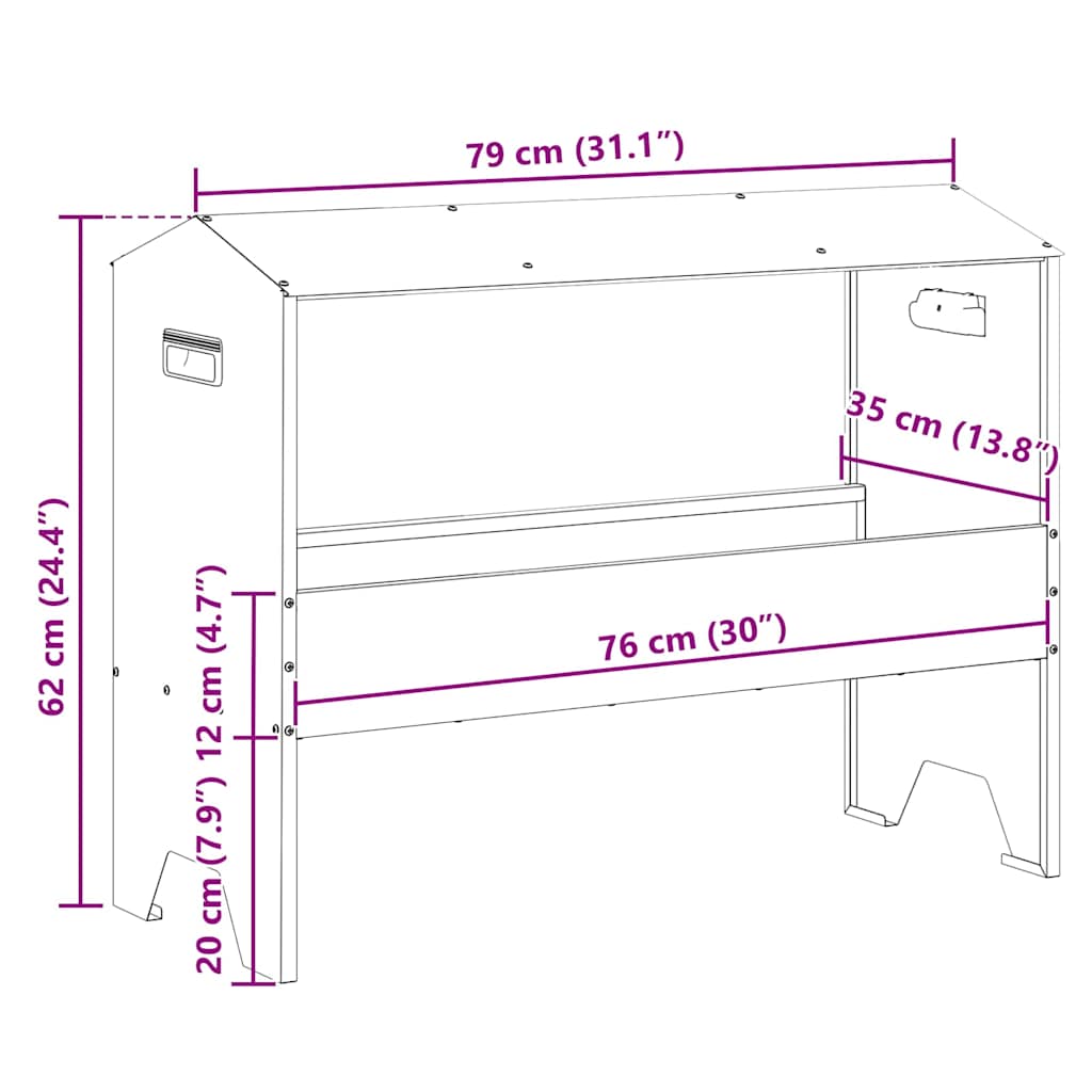 Hranilica za stoku Maslinasto zelena 79 x 35 x 62 cm