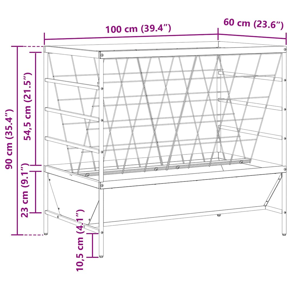 Hranilica za stoku Maslinasto zelena 100 x 60 x 90 cm
