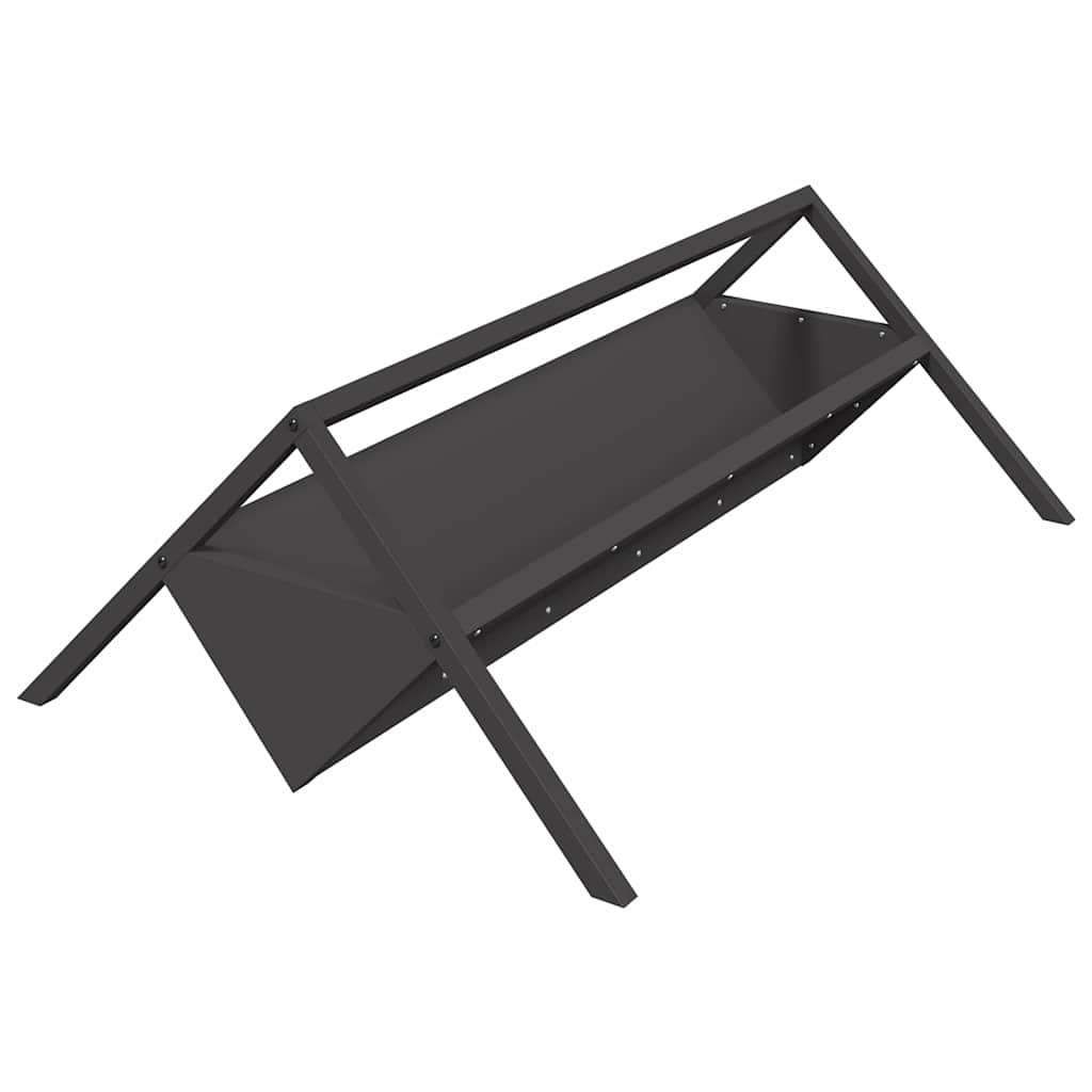 Hranilica za stoku Crna 111 x 76 x 38 cm Hladno valjani čelik