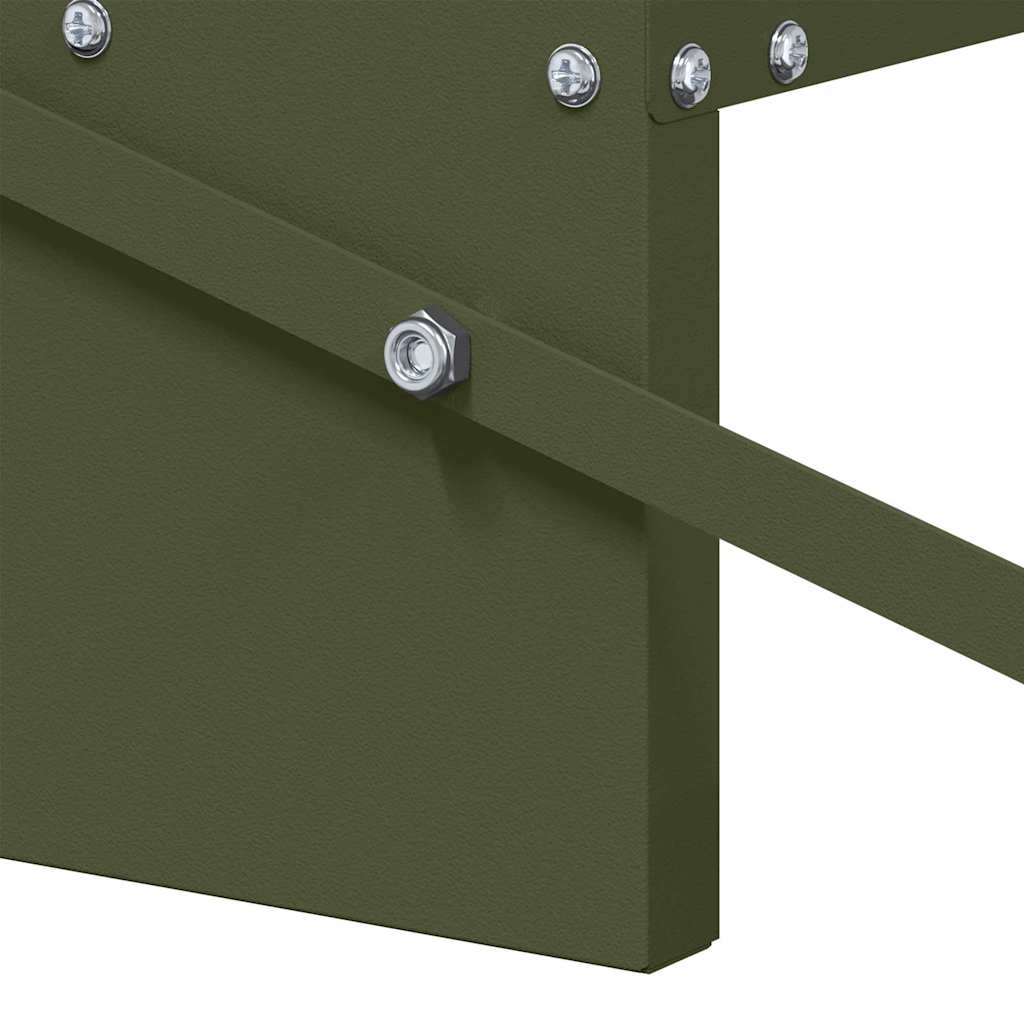 Feeder s nogom za piliće Maslinasto zelena 48,5 x 39,5 x 19 cm