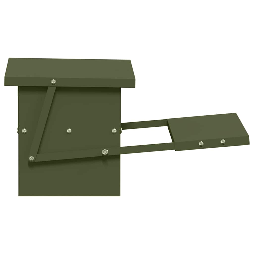Feeder s nogom za piliće Maslinasto zelena 48,5 x 39,5 x 19 cm