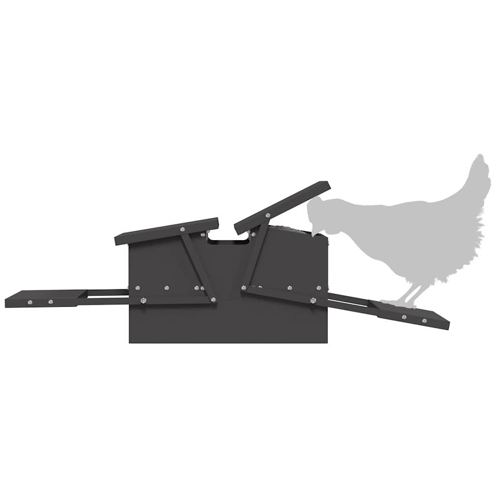 Feeder s nogom za piliće Crna 75 x 53 x 20,5 cm