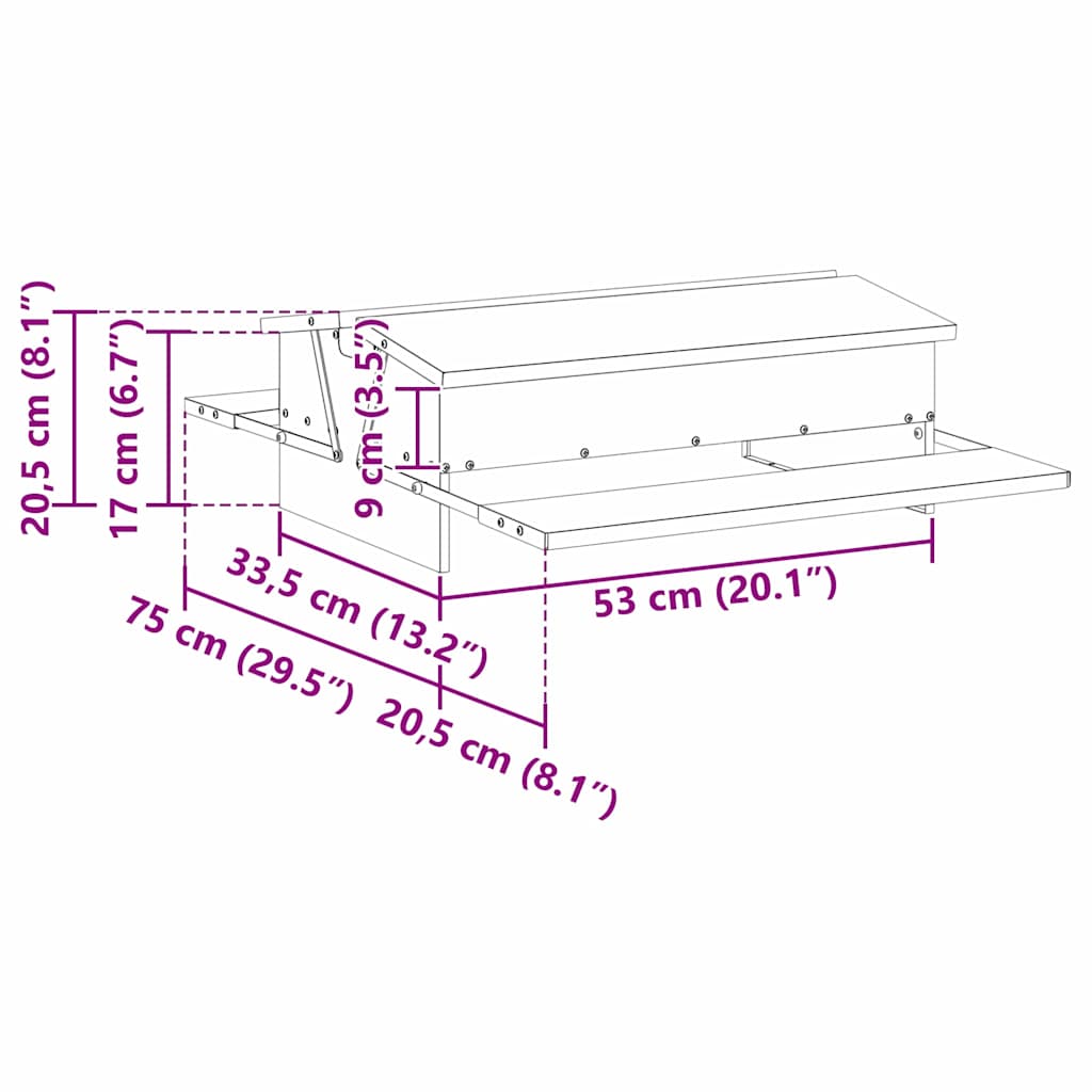 Feeder s nogom za piliće Crna 75 x 53 x 20,5 cm