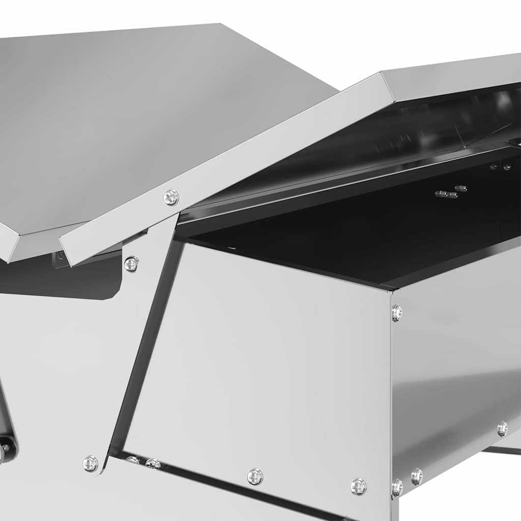 Feeder s nogom za piliće Srebrno 75 x 53 x 20,5 cm