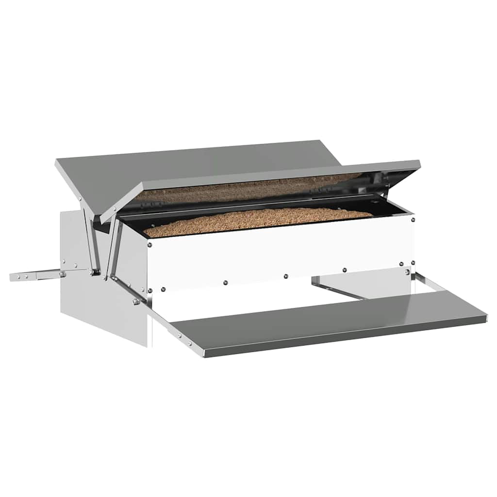 Feeder s nogom za piliće Srebrno 75 x 53 x 20,5 cm