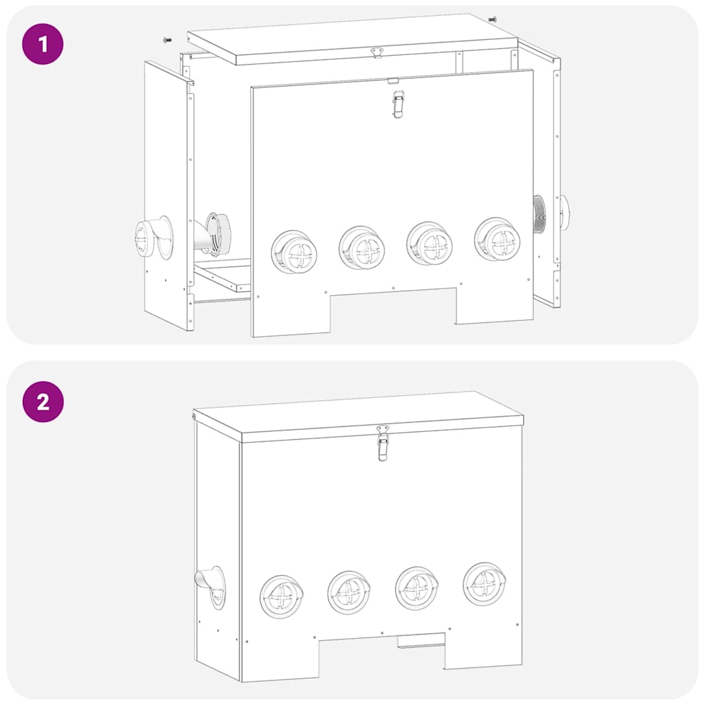 Hranilica za piliće 2 pcs Crna 60,5 x 29 x 51 cm