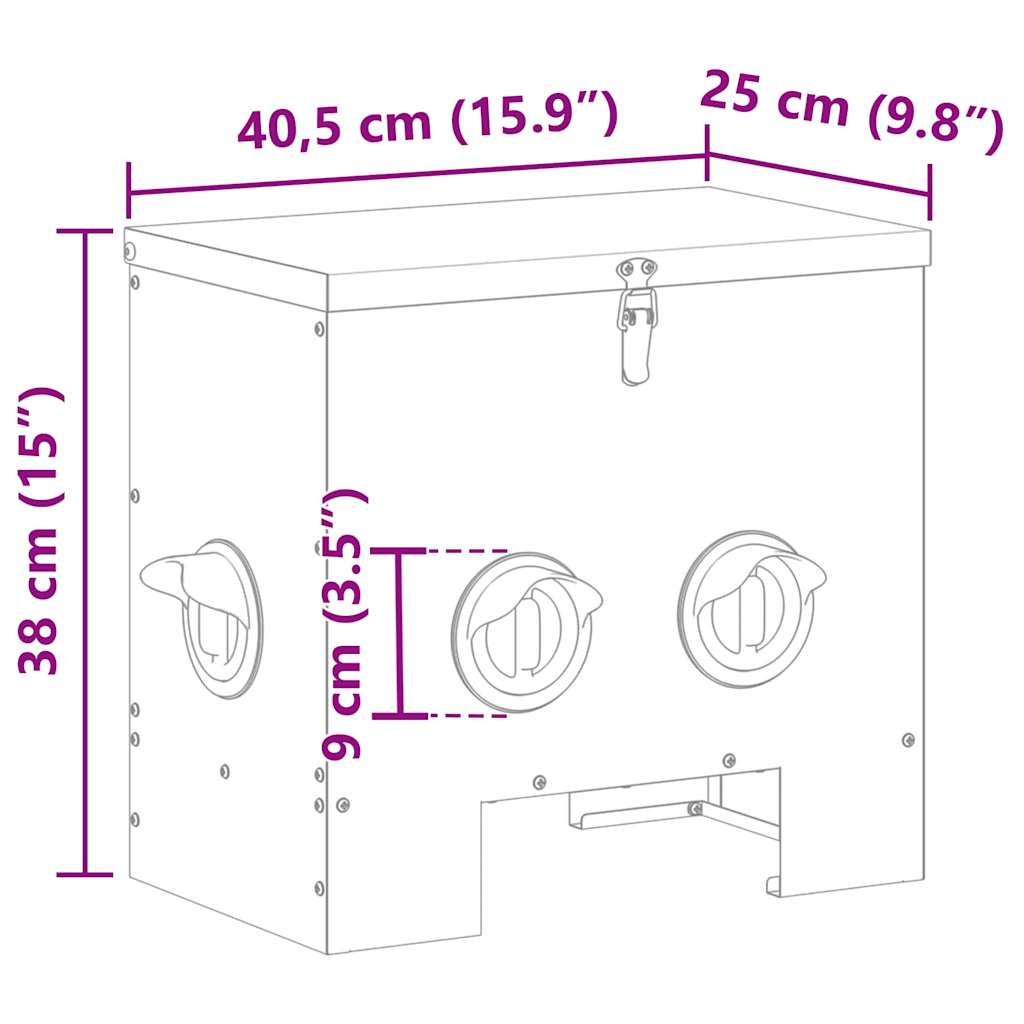 Hranilica za piliće 2 pcs Srebrno 40,5 x 25 x 38 cm