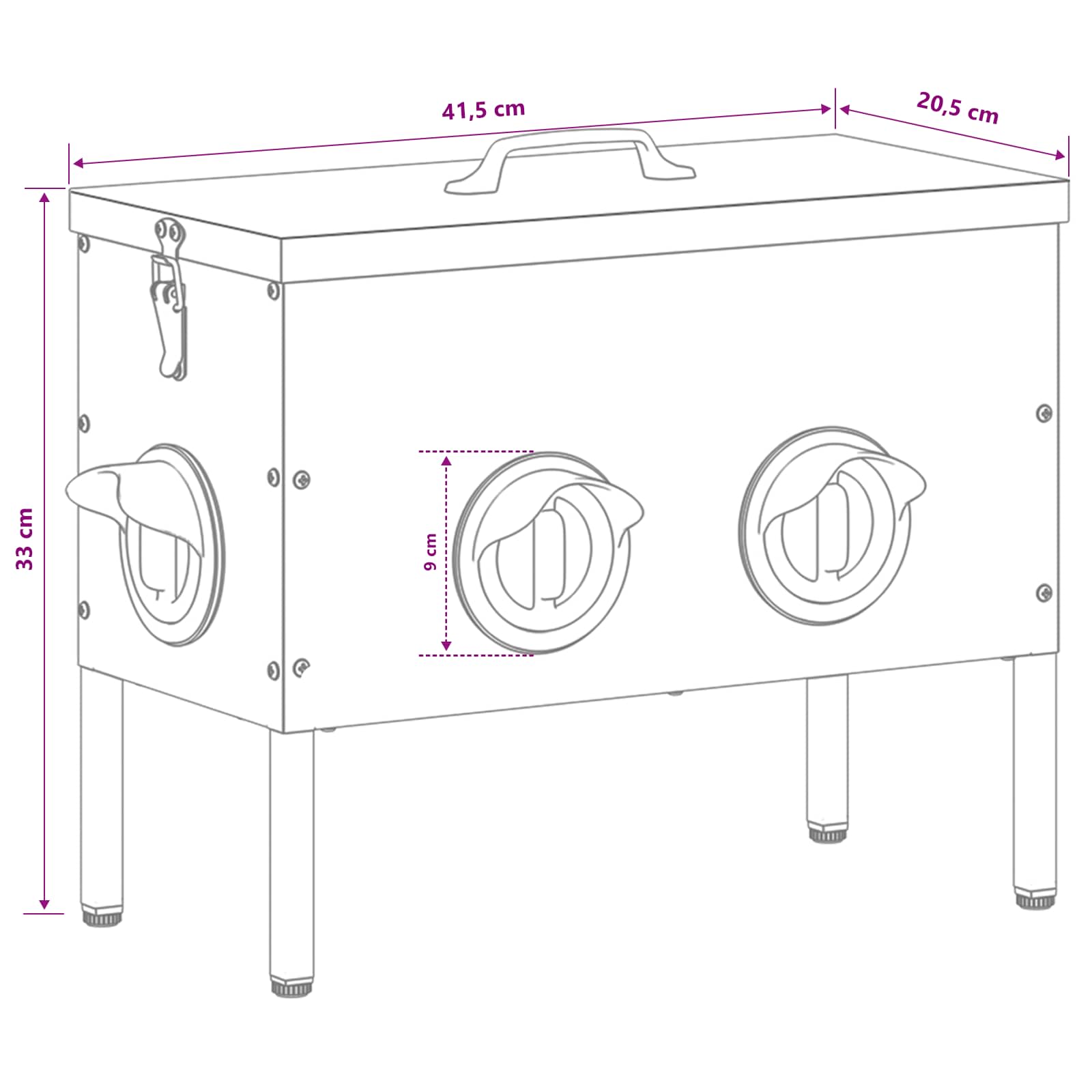 Hranilica za piliće 2 pcs Crna 41,5 x 20,5 x 33 cm